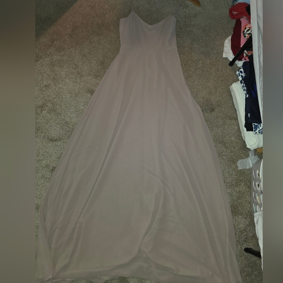 Show Me Your Mumu Bridesmaid Champagne Chiffon A Line Maxi Dress XS - Picture 3 of 13
